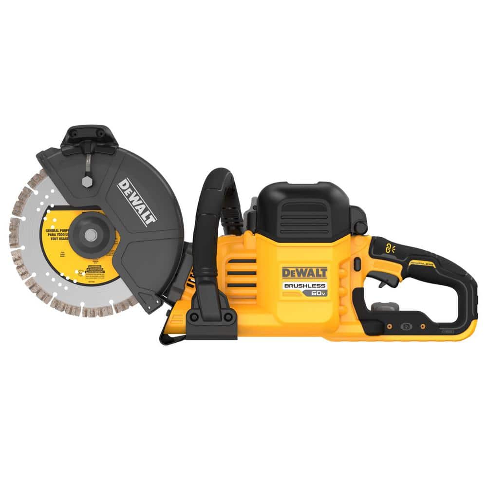 DEWALT FLEXVOLT 60V Lithium‑Ion Cordless 9 in. Cut-Off/Construction Saw with (2) FLEXVOLT Batteries, Bonus 4-1/2 in. Angle Grinder