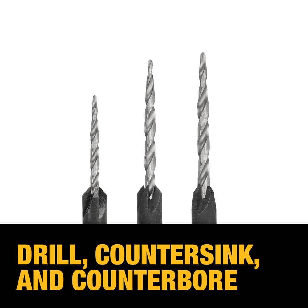 DEWALT Steel Countersink Drill Bit Set (3-Piece) – DW2535