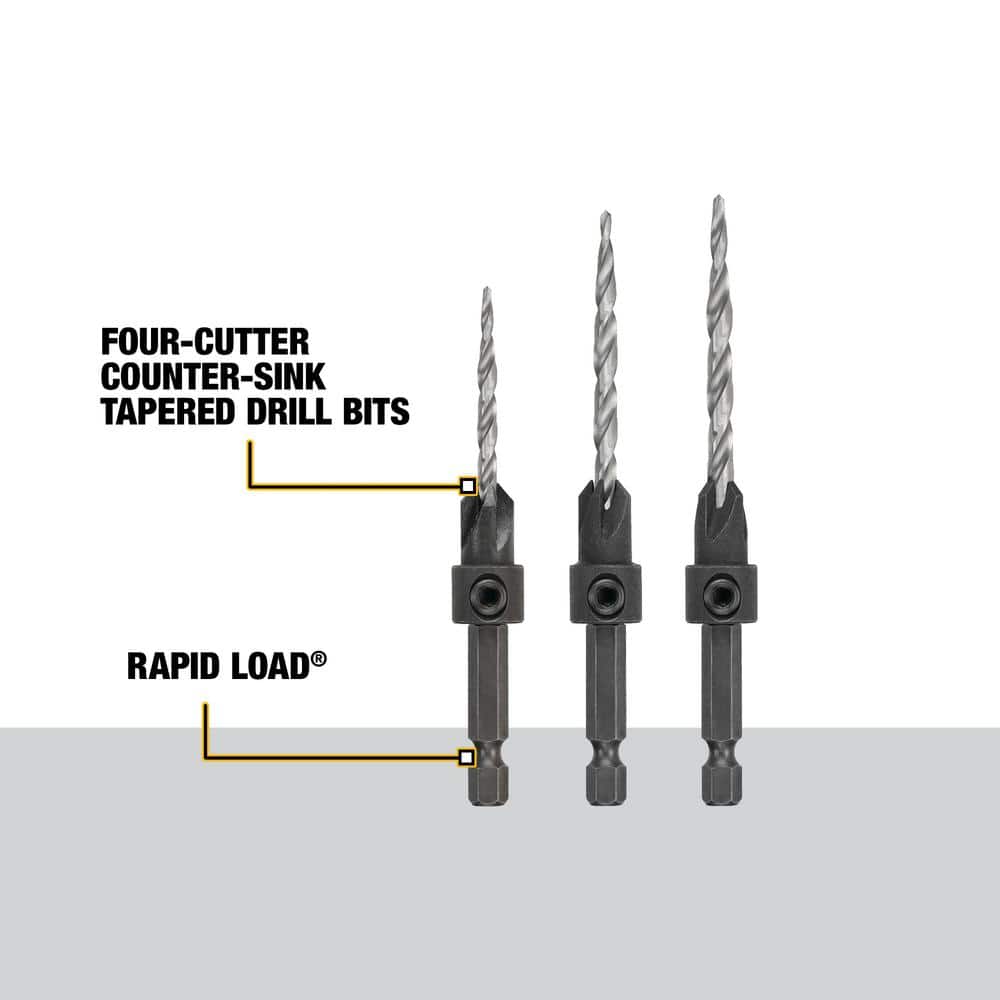 DEWALT Steel Countersink Drill Bit Set (3-Piece) – DW2535