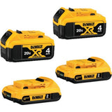 DEWALT 20V MAX Lithium-Ion Battery Pack Combo, 2.0Ah (2-Pack) + 4.0Ah XR (2-Pack)