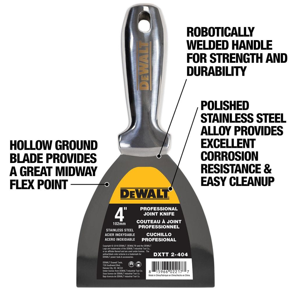 DEWALT 4 in. Stainless Steel Joint Knife with Welded Handle