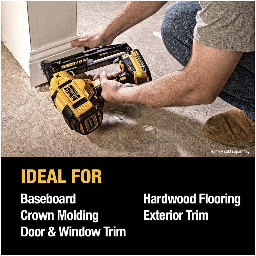 DEWALT 20V MAX XR Lithium-Ion Electric Cordless 16-Gauge Angled Finishing Nailer (Tool Only)