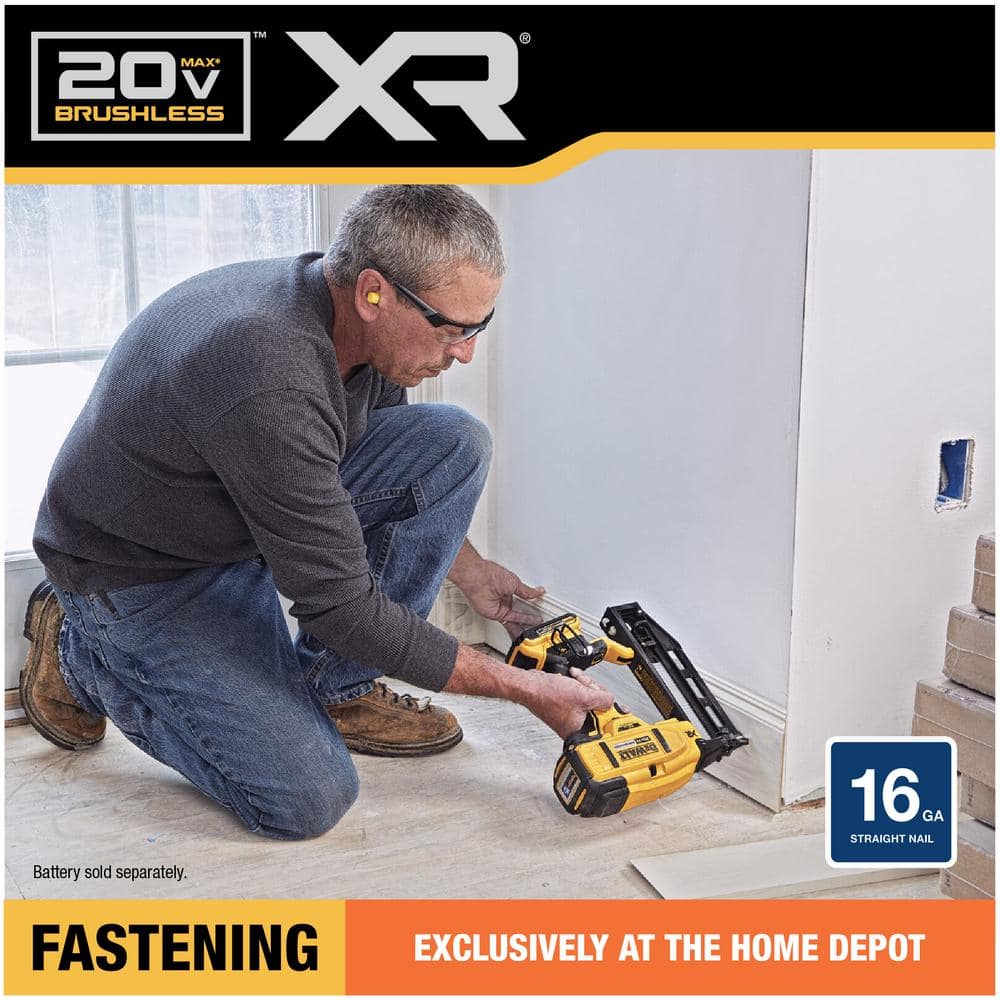DEWALT 20V MAX XR 16-Gauge Lithium-Ion Cordless Finish Nailer (Tool Only)