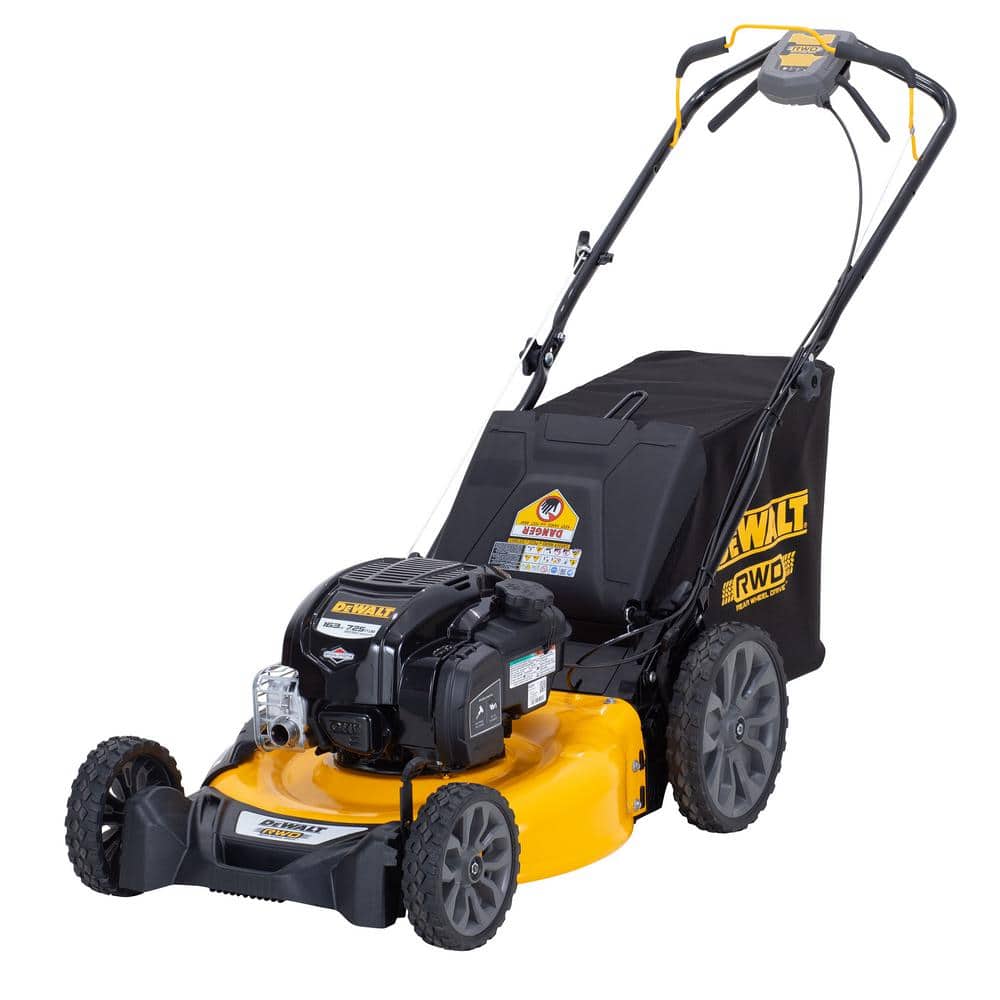 DEWALT 21 in. 163cc Briggs and Stratton 725Exi Engine Rear Wheel Drive 3-in-1 Gas Self Propelled Walk Behind Lawn Mower
