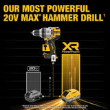 DEWALT 20V XR Lithium-Ion Cordless Hammer Drill Kit with 8.0 Ah Battery, Charger and Kit Bag