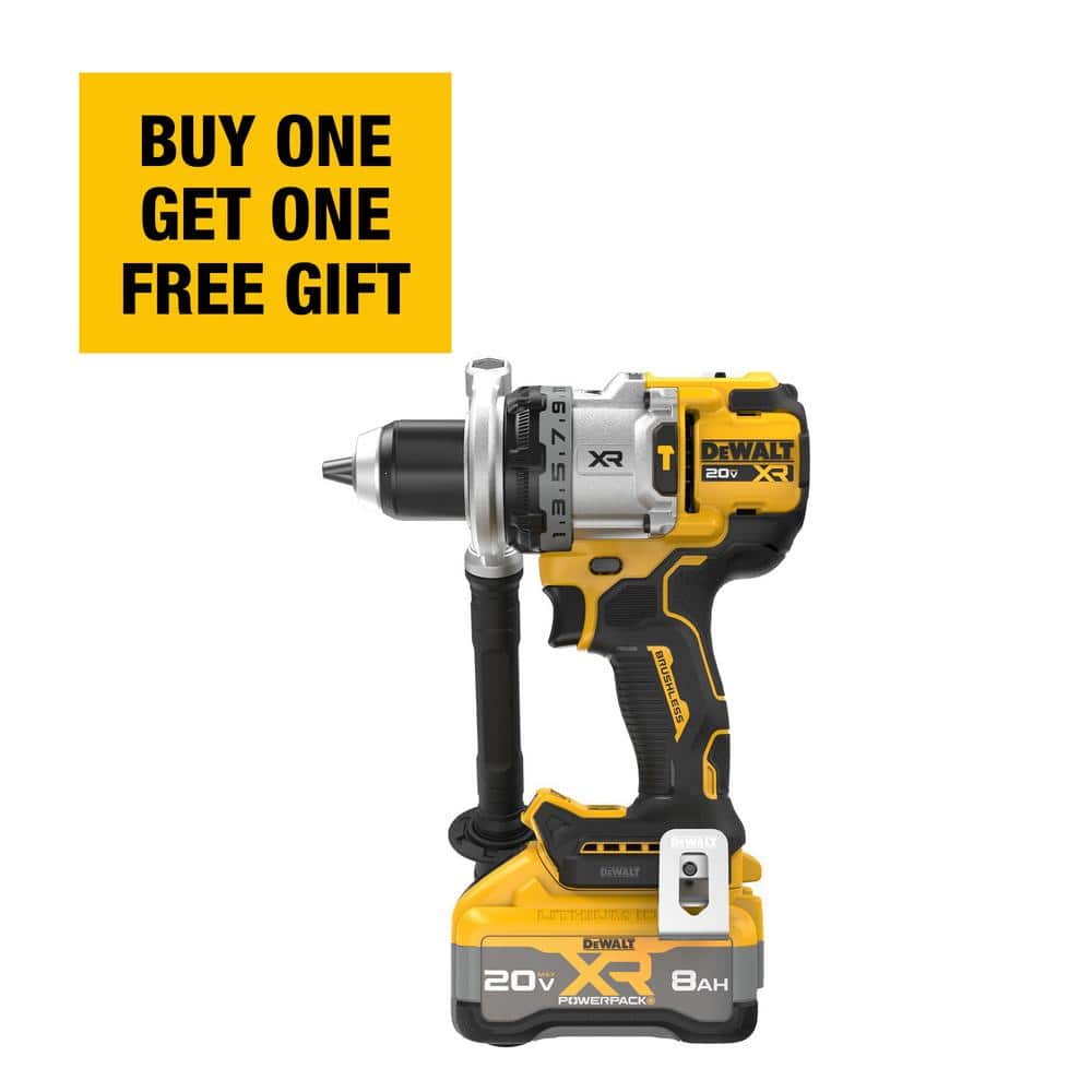 DEWALT 20V XR Lithium-Ion Cordless Hammer Drill Kit with 8.0 Ah Battery, Charger and Kit Bag
