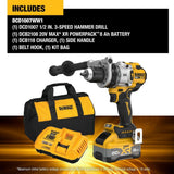 DEWALT 20V XR Lithium-Ion Cordless Hammer Drill Kit with 8.0 Ah Battery, Charger and Kit Bag