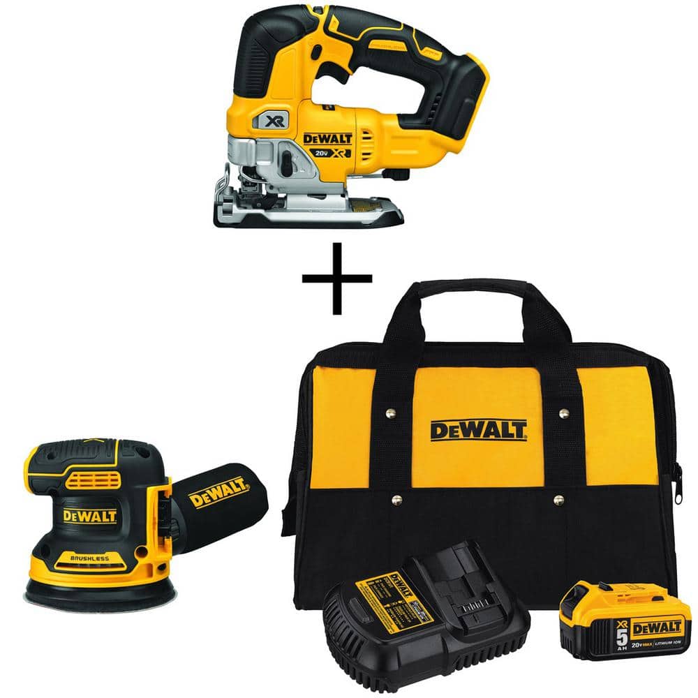DEWALT 20V MAX XR Cordless Jigsaw and Sander Kit with Battery and Charger