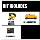 DEWALT 20V MAX XR Cordless Brushless Jigsaw Kit with Battery and Charger