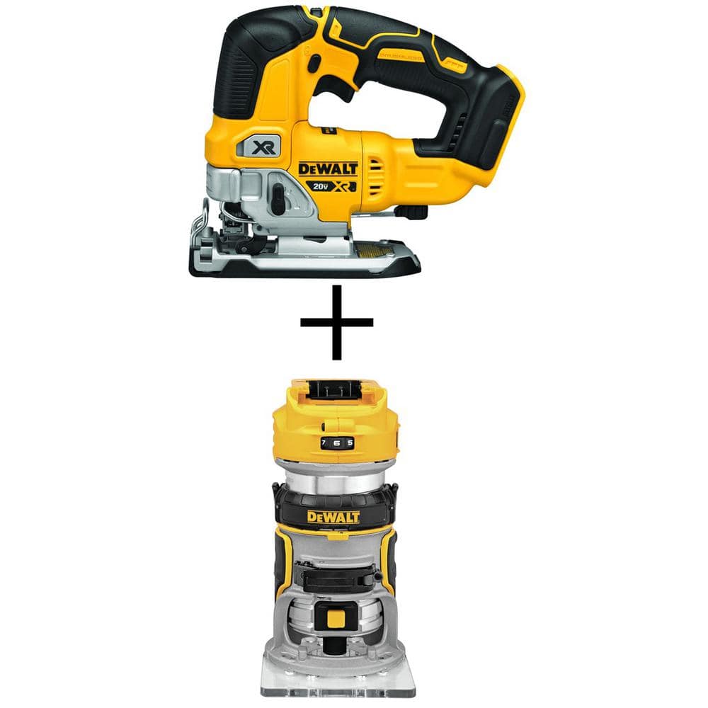 DEWALT 20V MAX XR Cordless Brushless Jigsaw and Router Combo (Tools Only)