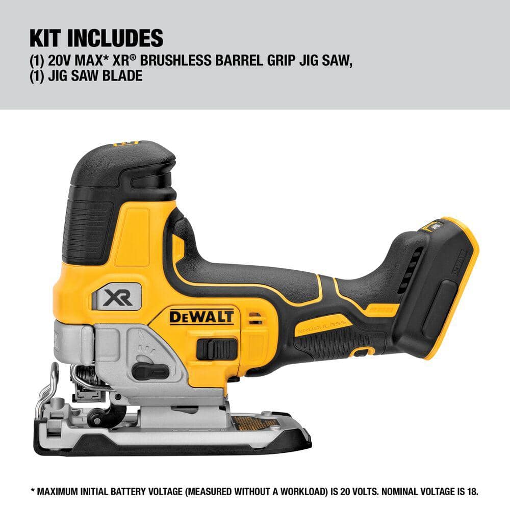 DEWALT 20V MAX XR Cordless Barrel Grip Jigsaw (Tool Only)