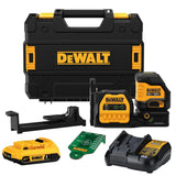 DEWALT 20V Max Lithium-Ion Cordless Green Cross-Line Laser Level Kit, (1) 2.0Ah Battery, Charger, and TSTAK Case