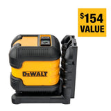 DEWALT 55 ft. Green Self-Leveling Cross Line Laser Level with (2) AA Batteries & Case