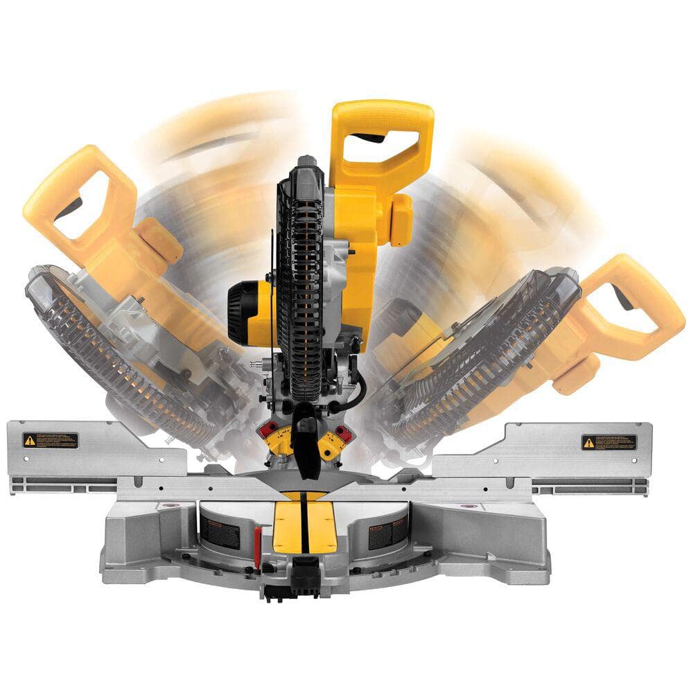 DEWALT 15 Amp Corded 12 in. Double Bevel Sliding Compound Miter Saw, Blade Wrench and Material Clamp