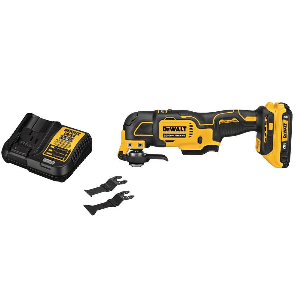 DEWALT ATOMIC 20V MAX Cordless Brushless Oscillating Multi Tool with (1) 20V 2.0Ah Battery and Charger
