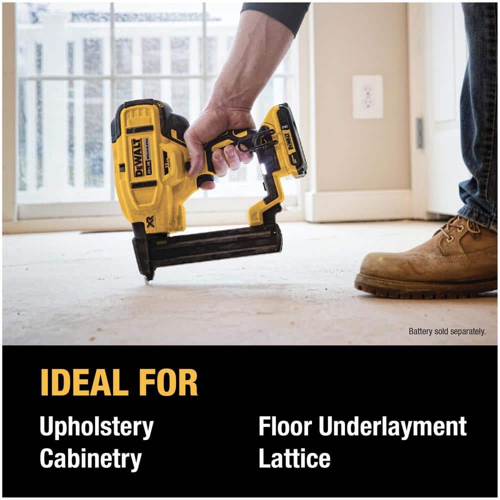 DEWALT 20V MAX XR Lithium-Ion Cordless 18-Gauge Narrow Crown Stapler (Tool Only)