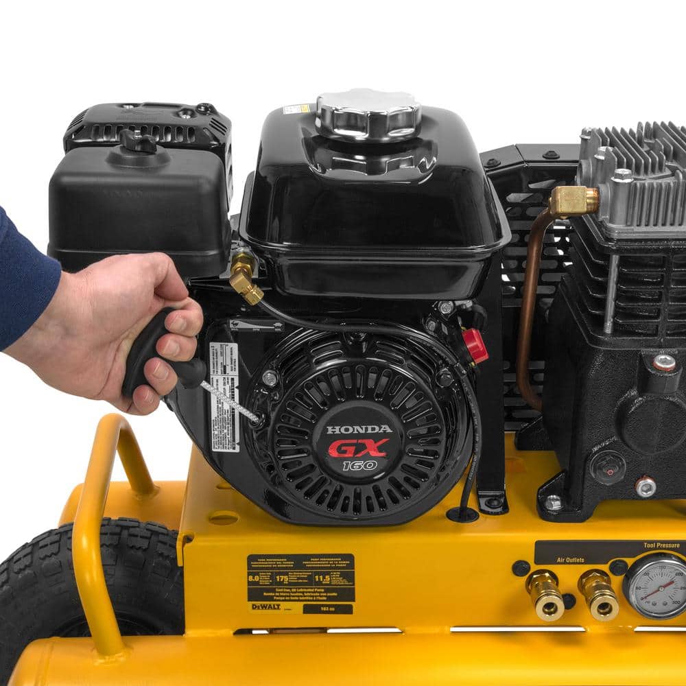 DEWALT 8 Gal. 175 PSI Honda GX160 Gas Powered Wheelbarrow Air Compressor