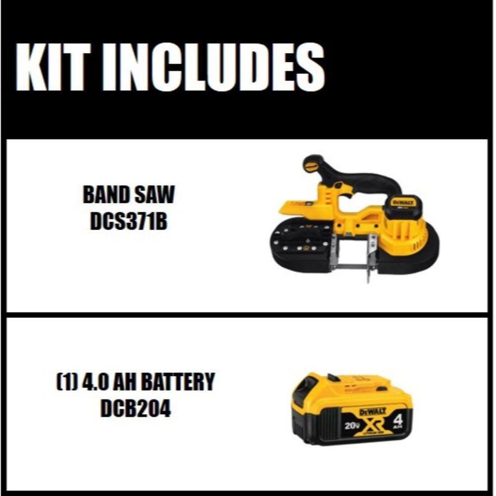 DEWALT 20V MAX Lithium-Ion Cordless Portable Band Saw (Tool-Only) with 20V MAX 4.0Ah Battery