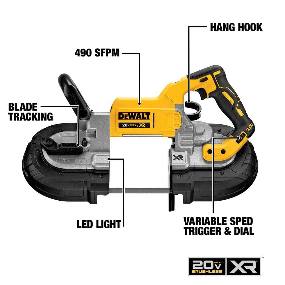 DEWALT 20V MAX XR Cordless Brushless Deep Cut Band Saw (Tool Only)