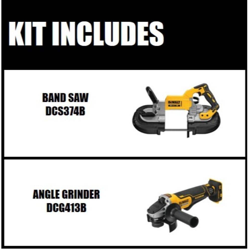 DEWALT 20-Volt MAX Li-Ion Brushless Cordless Deep Cut Band Saw (Tool-Only) with Bonus 4-1/2 in. Small Angle Grinder (Tool-Only)