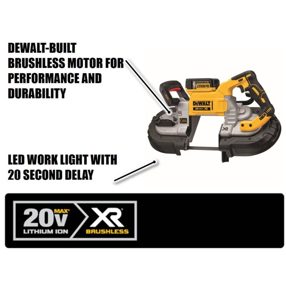 DEWALT 20V MAX Cordless Brushless 5 in. Dual Switch Bandsaw with Batteries and Charger