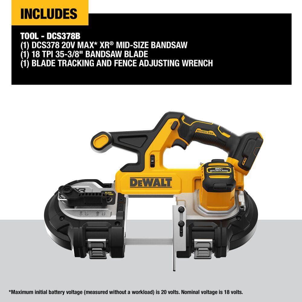 DEWALT 20-Volt MAX 3-3/8 in. Cordless Brushless Bandsaw (Tool-Only)