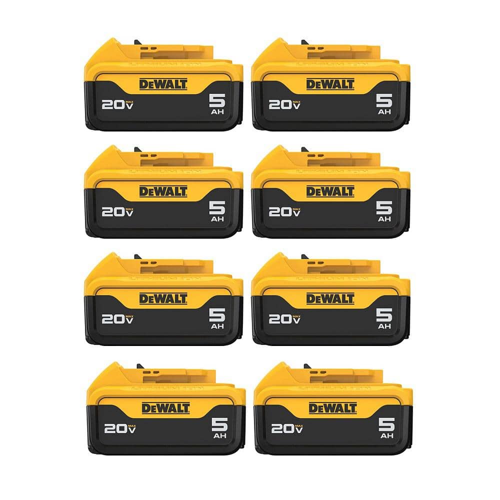 DEWALT 20V MAX XR Premium Lithium-Ion 5.0Ah Battery Pack (8-Pack)