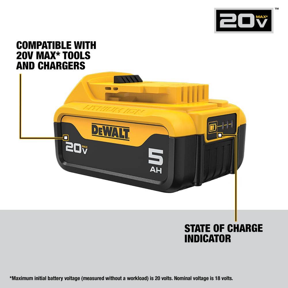 DEWALT 20V MAX XR Premium Lithium-Ion 5.0Ah Battery Pack (8-Pack)