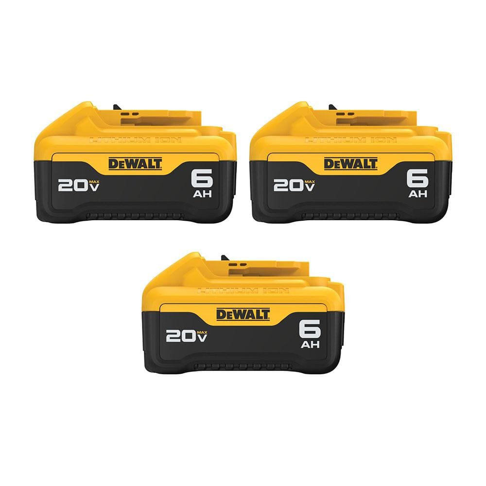 DEWALT 20-Volt MAX XR Lithium-Ion Premium Battery Pack, 6.0Ah (3-Pack)