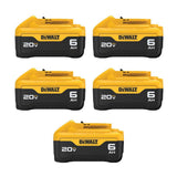 DEWALT 20V MAX XR Premium Lithium-Ion 6.0Ah Battery Pack (5-Pack)