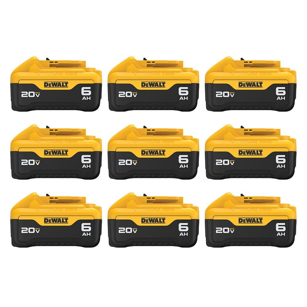 DEWALT 20V MAX XR Premium Lithium-Ion 6.0Ah Battery Pack (9-Pack)