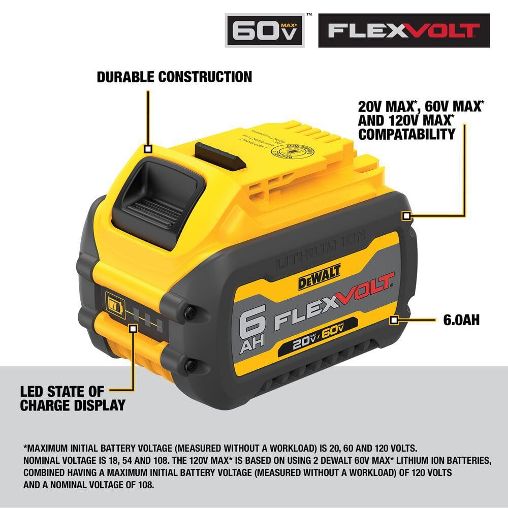 DEWALT 20V MAX 6.0 Ah and 4.0 Ah Starter Kit with FLEXVOLT 20V/60V 6.0Ah Battery