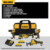 DEWALT ATOMIC 20-Volt Lithium-Ion Cordless Brushless Combo Kit (4-Tool) with (2) 2.0Ah Batteries, Charger and Bag