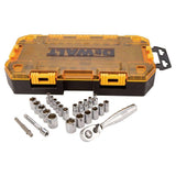 DEWALT 1/4 in. Drive SAE and Metric Ratchet and Socket Set (25-Piece)