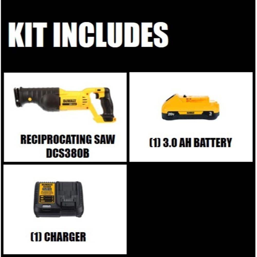 DEWALT 20V MAX Cordless Reciprocating Saw Kit with Battery and Charger