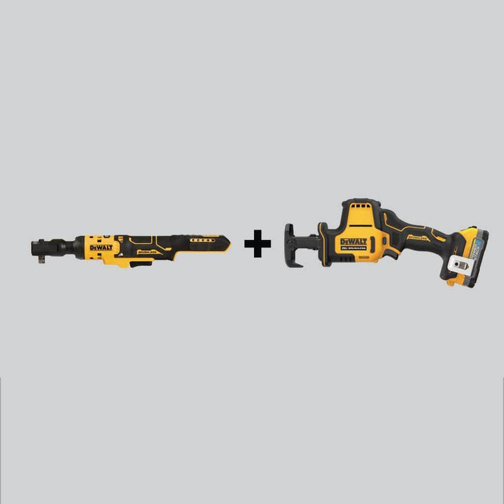 DEWALT Atomic 20V MAX Cordless Brushless Reciprocating Saw and Ratchet Kit with Battery and Charger