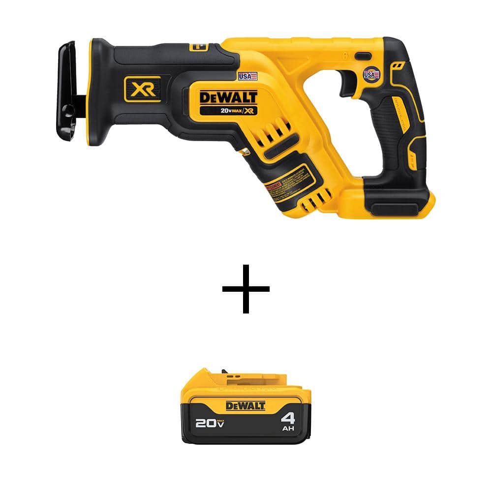 DEWALT 20V MAX Cordless Brushless Compact Reciprocating Saw with 4.0Ah Battery