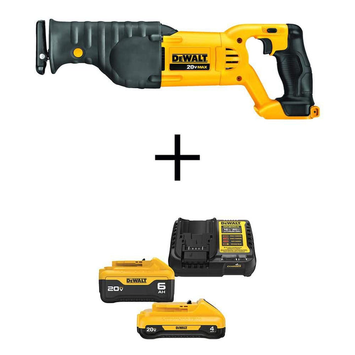 DEWALT 20V MAX Cordless Reciprocating Saw Kit with Batteries and Charger