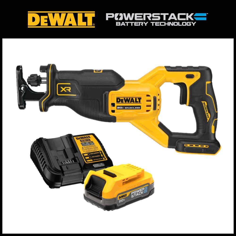 DEWALT 20V MAX Cordless Brushless Reciprocating Saw Kit with POWERSTACK Battery