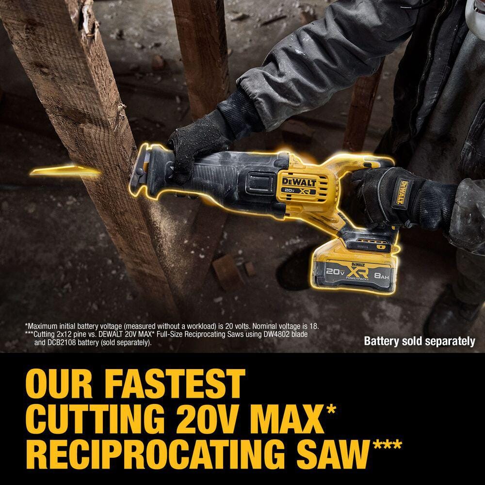 DEWALT 20V XR Lithium-Ion Cordless Reciprocating Saw with 20V Max XR 8.0 Ah Battery Pack
