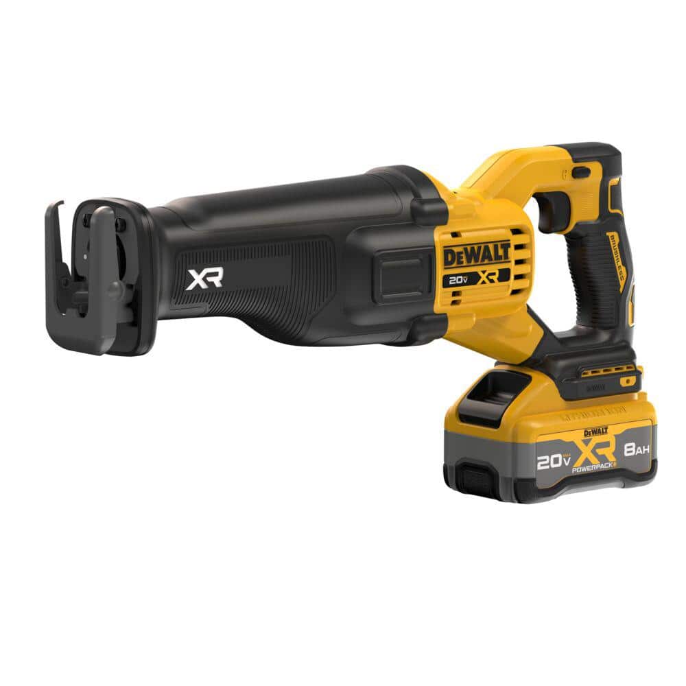 DEWALT 20V XR Cordless Reciprocating Saw Kit with 8.0 Ah Battery and Charger