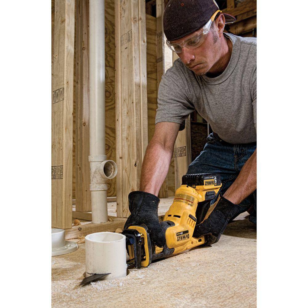 DEWALT 20V MAX Li-Ion Cordless Compact Reciprocating Saw Kit – Tool-Only + (2) 5.0Ah Batteries, Charger & Bag