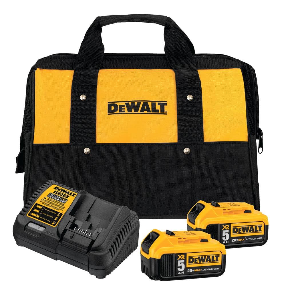 DEWALT 20V MAX Li-Ion Cordless Compact Reciprocating Saw Kit – Tool-Only + (2) 5.0Ah Batteries, Charger & Bag