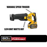 DEWALT FLEXVOLT 60V MAX Cordless Brushless Reciprocating Saw and 20V 6-1/2 in. Circular Saw Kit