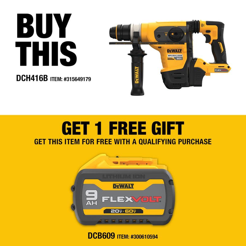 DEWALT FLEXVOLT 60V MAX Cordless 1-1/4 in. SDS Plus Rotary Hammer (Tool Only)