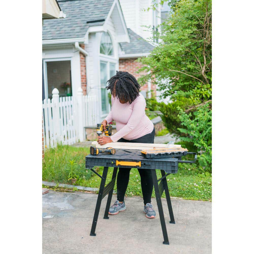 DEWALT 33 in. H Plastic Folding Portable Sawhorse Workbench