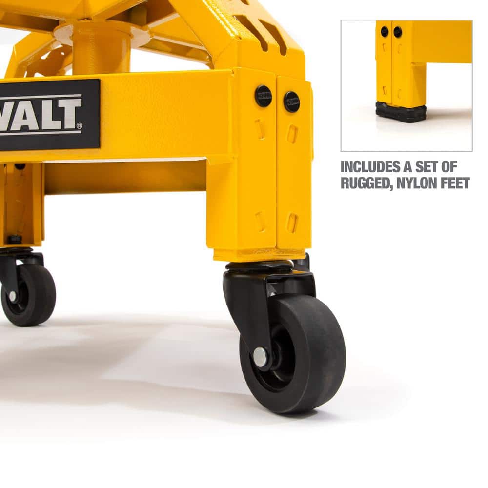 DEWALT 24 in. H x 16 in. W x 16 in. D Adjustable Shop Stool with Casters