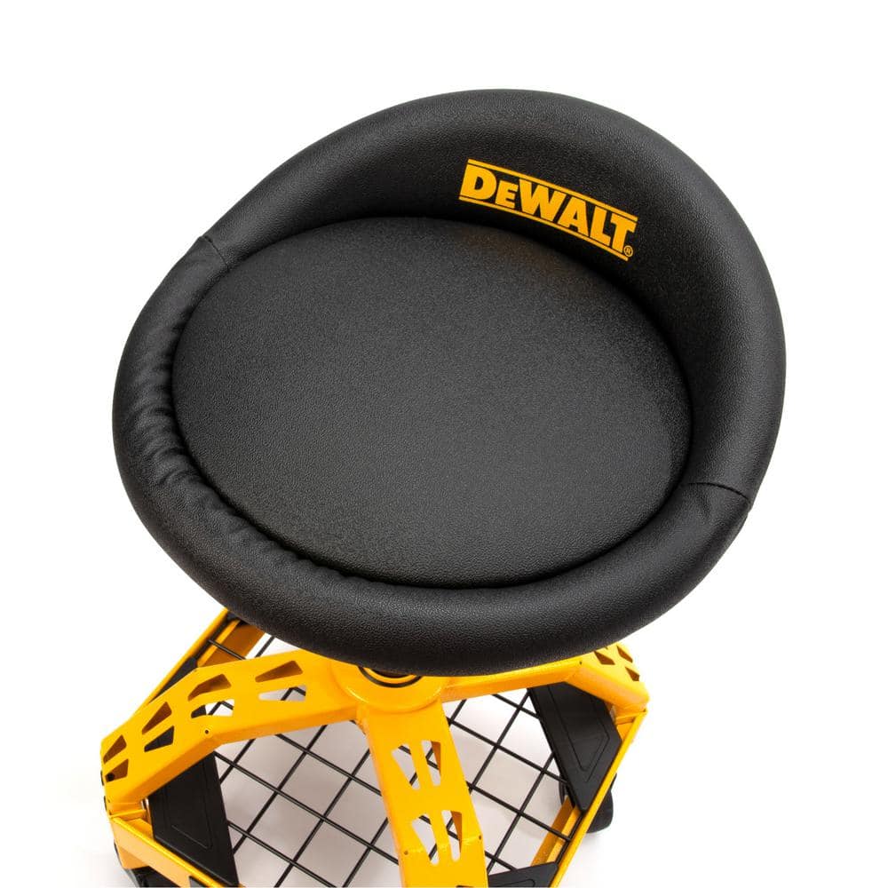 DEWALT 24 in. H x 16 in. W x 16 in. D Adjustable Shop Stool with Casters