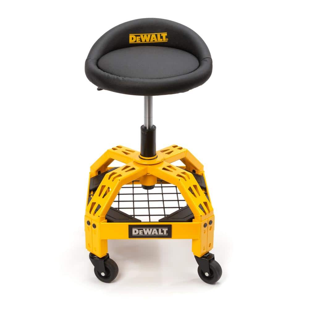 DEWALT 24 in. H x 16 in. W x 16 in. D Adjustable Shop Stool with Casters