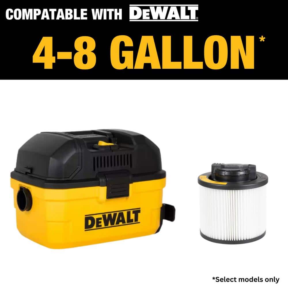 DEWALT 4 Gal. Standard Cartridge Filter for Wet/Dry Vacuum (DXVC4001)